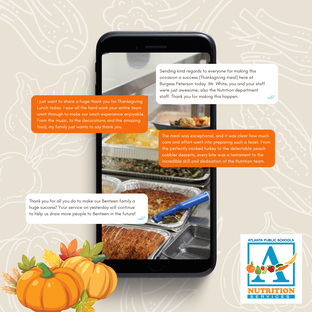 APS Nutrition Services Thanksgiving meal feedback graphic
